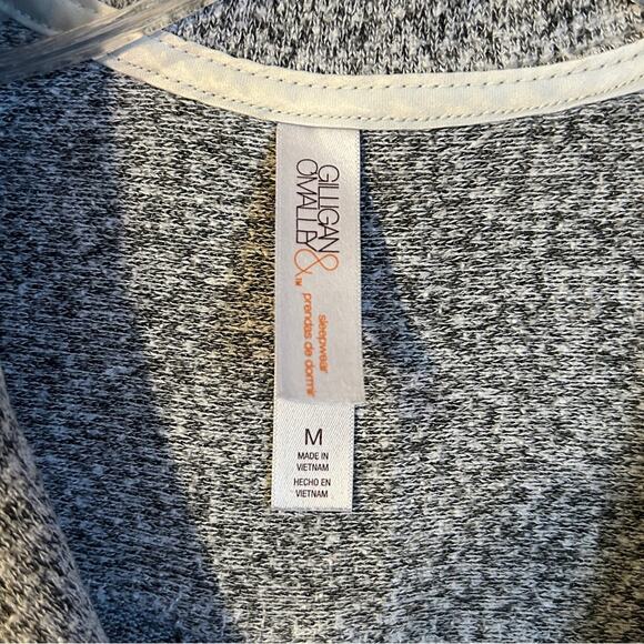 Gilligan & O’Malley Gray V-Neck Collar Long Sleeve Button Down Nightgown Size M - Picture 7 of 8